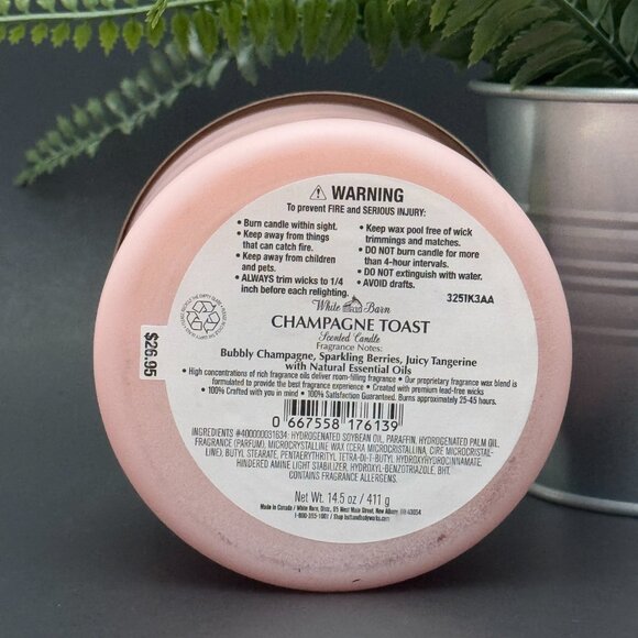 BBW Champagne Toast White Barn Bath & Body Works 3 Wick Candle - Picture 9 of 10
